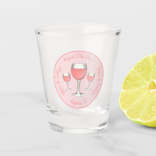 Pink Rosé Blush Wine Glass Wedding Bridal Shower