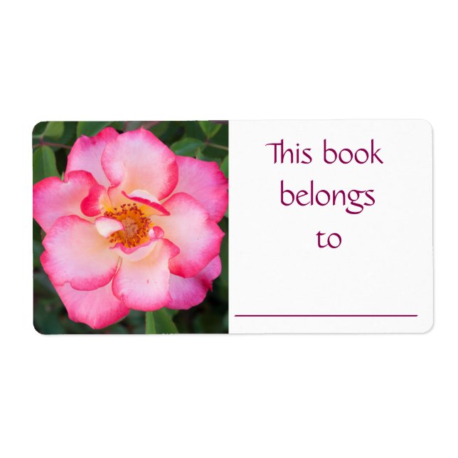 Pink Rose book label (Front)