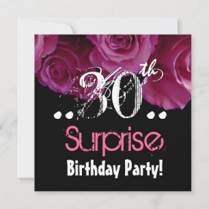 Pink Rose Bouquet 30th Surprise Birthday Template