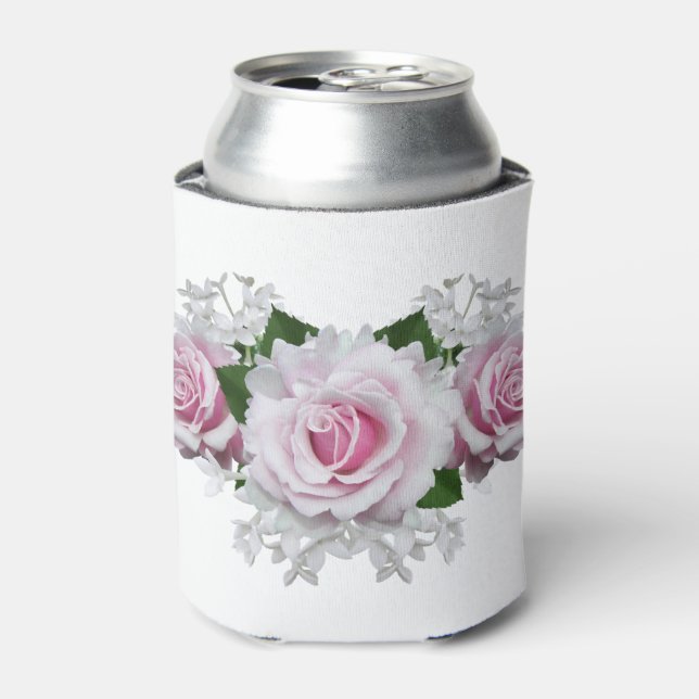 Pink Rose Bouquet Can Cooler (Can Front)