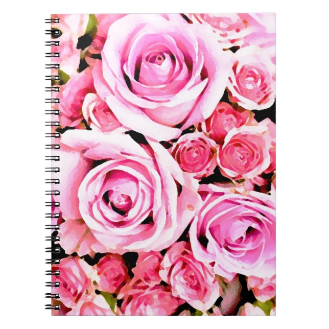 Pink rose bouquet notebook (Front)