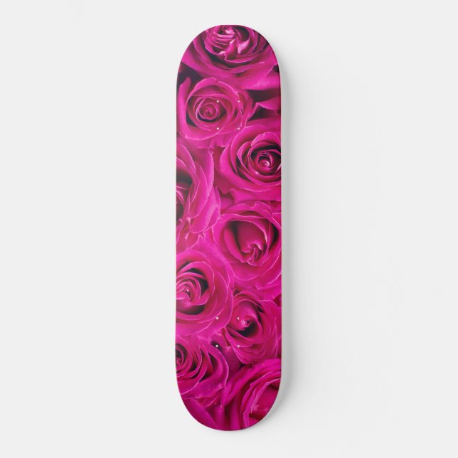 Pink Rose Bouquet Skateboard (Front)