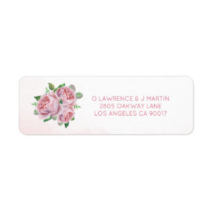 Pink Rose Bouquet Watercolor Floral