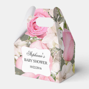 Pink Rose Bouquets Floral Personalized Favour Box