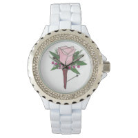 Pink Rose Boutonniere Floral Prom Wedding Watch