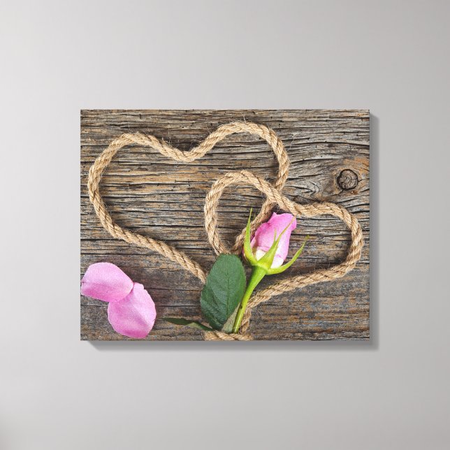 Pink Rose Bud Canvas Print (Front)