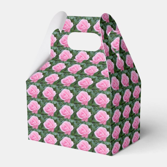 Pink Rose Bud Favour Box (Front Side)