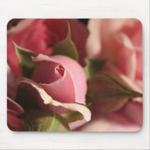 Pink Rose Bud Mouse Pad