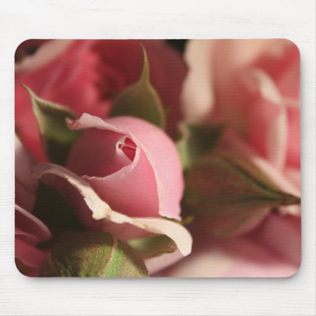 Pink Rose Bud Mouse Pad (Front)