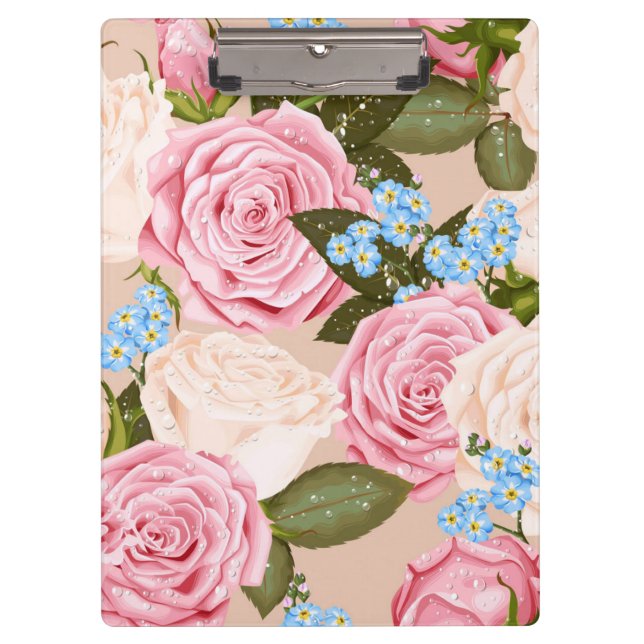Pink Rose Bushel Bouquet | Flower Clipboard (Front)