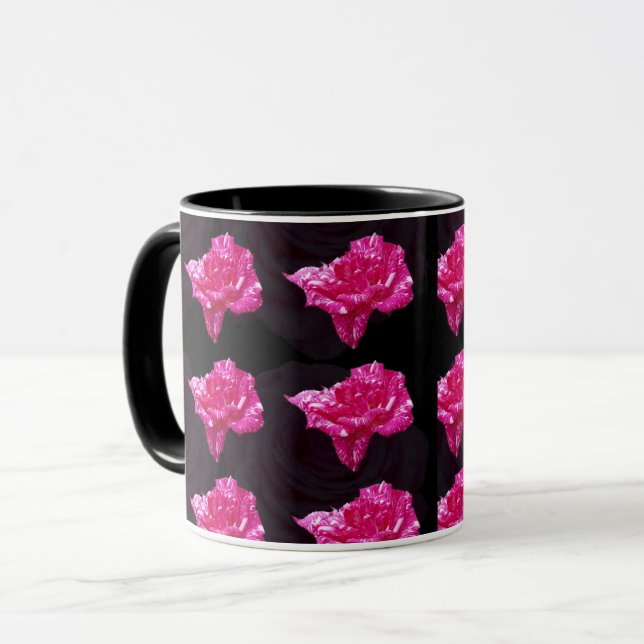 Pink_Rose_Candy,_Black Combo Coffee Mug (Front Left)