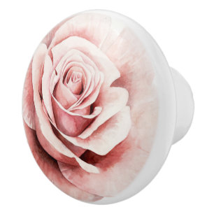 Pink Rose Ceramic Knob