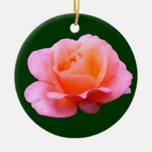 Pink Rose Ceramic Ornament