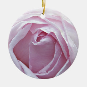 Pink rose ceramic ornament