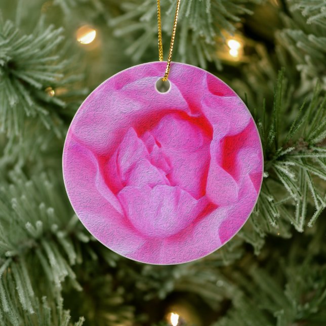 pink rose ceramic ornament (Tree)