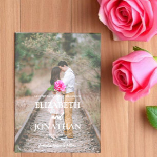 Pink Rose Classic Minimalist Wedding Save The Date