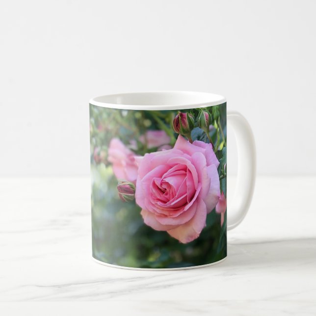 Pink Rose Classic Mug (Front Right)