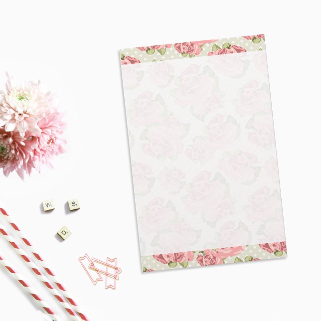 Pink Rose Country Chic Pattern Stationery (Creator Uploaded)