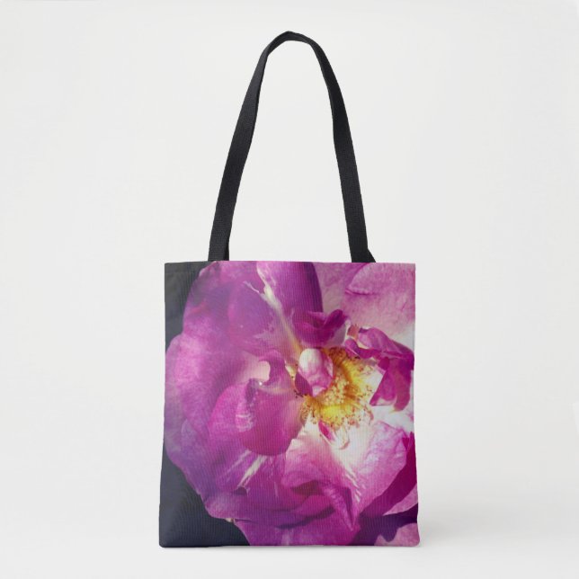 Pink Rose Custom All-Over-Print Tote Bag (Front)