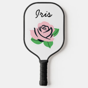 Pink Rose Customizable Name Pickleball Paddle