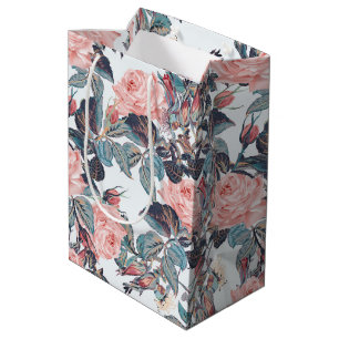 Pink Rose Design Medium Gift Bag