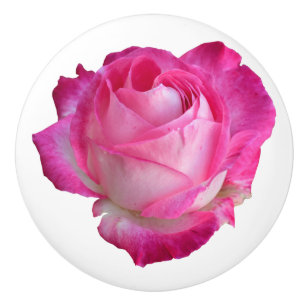 Pink Rose Drawer Cabinet Floral Knob Pull