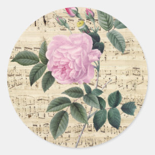 Pink Rose Dreamy Classic Round Sticker