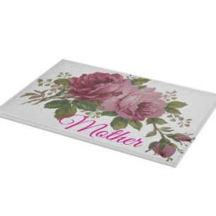 Pink Rose Elegance Cutting Board