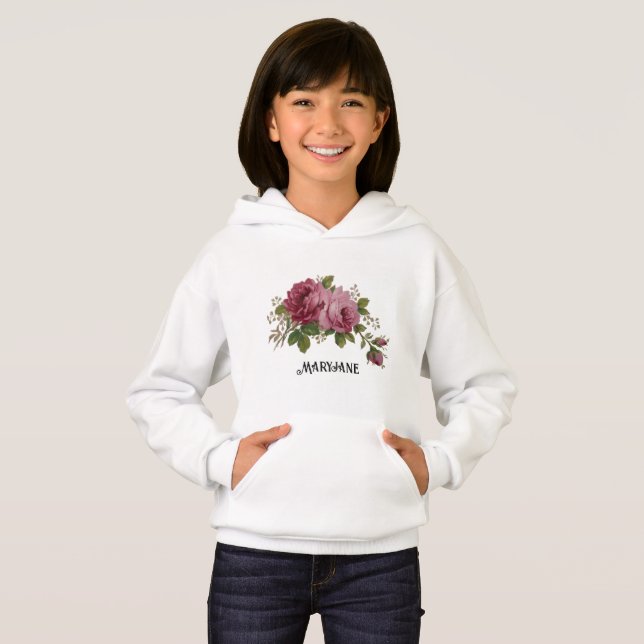 Pink Rose Elegance Hoodie (Front Full)