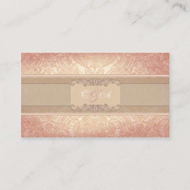 Pink rose elegant  Wedding place card (Front)