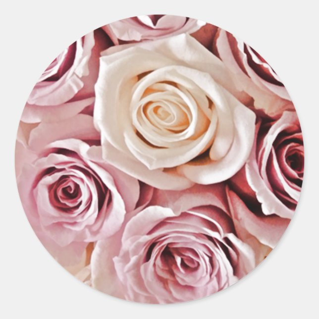Pink Rose Envelope Seal Stickers (Front)