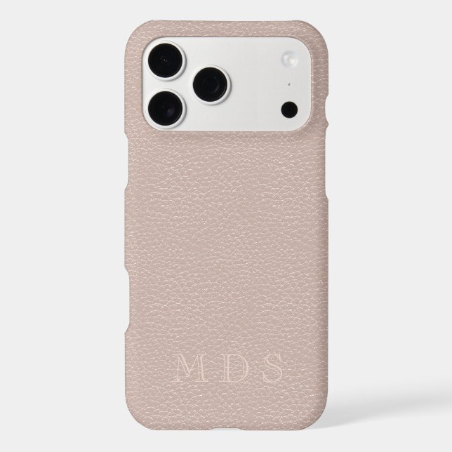 Pink Rose Faux Leather Effect Custom Initials (Back)