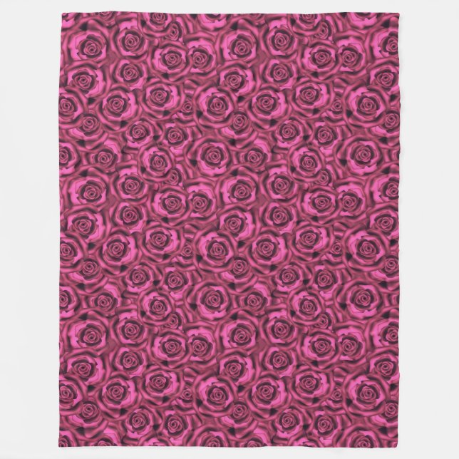 Pink rose fleece blanket (Front)