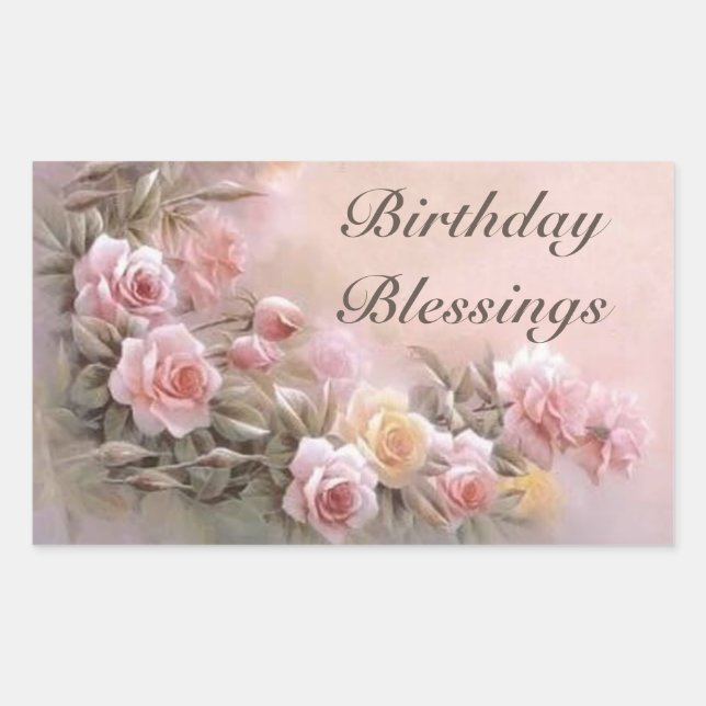 Pink Rose Floral Bouquet Lavender Sticker (Front)