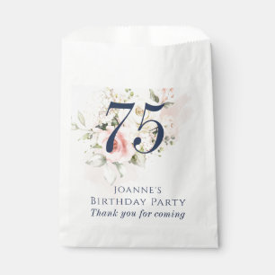 Pink Rose Floral Bunch Any Age Birthday Party Favour Bag