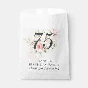 Pink Rose Floral Bunch Any Age Birthday Party Favour Bag