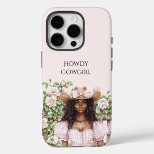 Pink Rose Floral Fence Cowgirl iPhone 16 Pro Case
