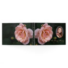 Pink Rose Floral Funeral Photo Guest Book