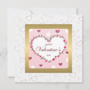 Pink Rose Floral Hearts Valentine's Day Gifts Invitation