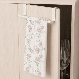 Pink Rose Floral Kitchen Towels