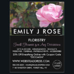 Pink Rose, Florist, Floristry Advertising Flyer<br><div class="desc">Pink Rose,  Florist,  Floristry Advertising Flyer by The Business Card Store.</div>