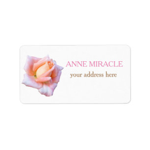 Pink Rose Flower Blossom Shipping Labels