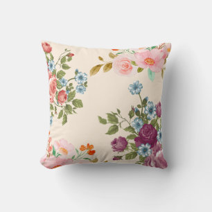 Pink Rose Flower Cushion Cover Decor