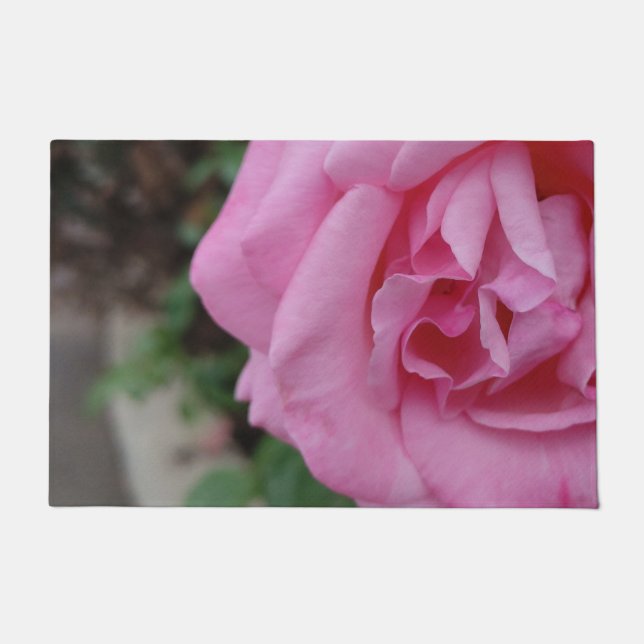 Pink rose flower doormat (Front)