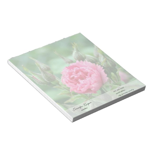 Pink rose flower, floral photography. notepad (Angled)