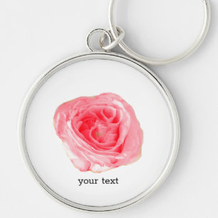 Pink Rose Flower Keychain