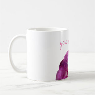 Pink Rose Flower, Personalized Classic Mug