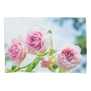 Pink rose flower pillowcase