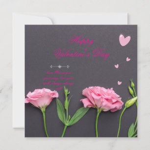 Pink Rose Flower -Romantic Valentine’s Card