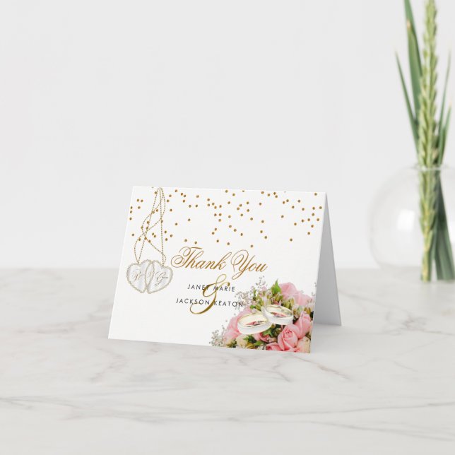 Pink Rose Flower  - Thank You (Front)